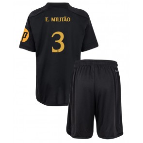 Real Madrid Eder Militao #3 Rezervni Dres za Dječji 2023-24 Kratak Rukavima (+ kratke hlače)